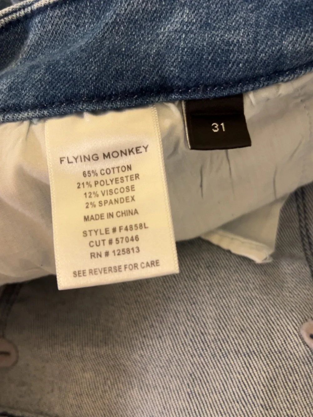 Flying Monkey Light Blue Cropped Frayed Hem Jeans
